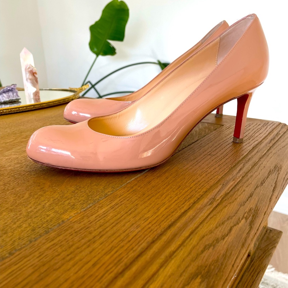 christian louboutin SIMPLE PUMP 80 patent CALF NUDE SIZE 39 Women